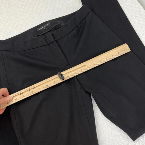 Theory Women's Size 4 Black Wool Ponte Ankle Dress Pants Trousers Workwear - Picture 3 of 15